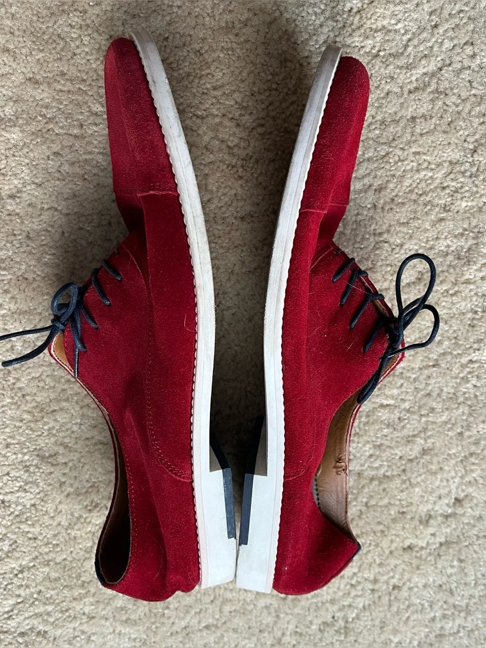 Aldo Men's Red Suede Lace-up Oxford Shoes - Size 11M - VGUC